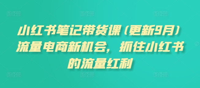小红书笔记带货课(更新25年4月)流量电商新机会，抓住小红书的流量红利好项目网-专注分享网络创业项目落地实操课程 – 全网首发_高质量创业项目输出好项目网